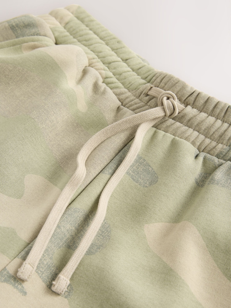 Khaki Camo Longline Sweat Shorts - Image 7 of 8