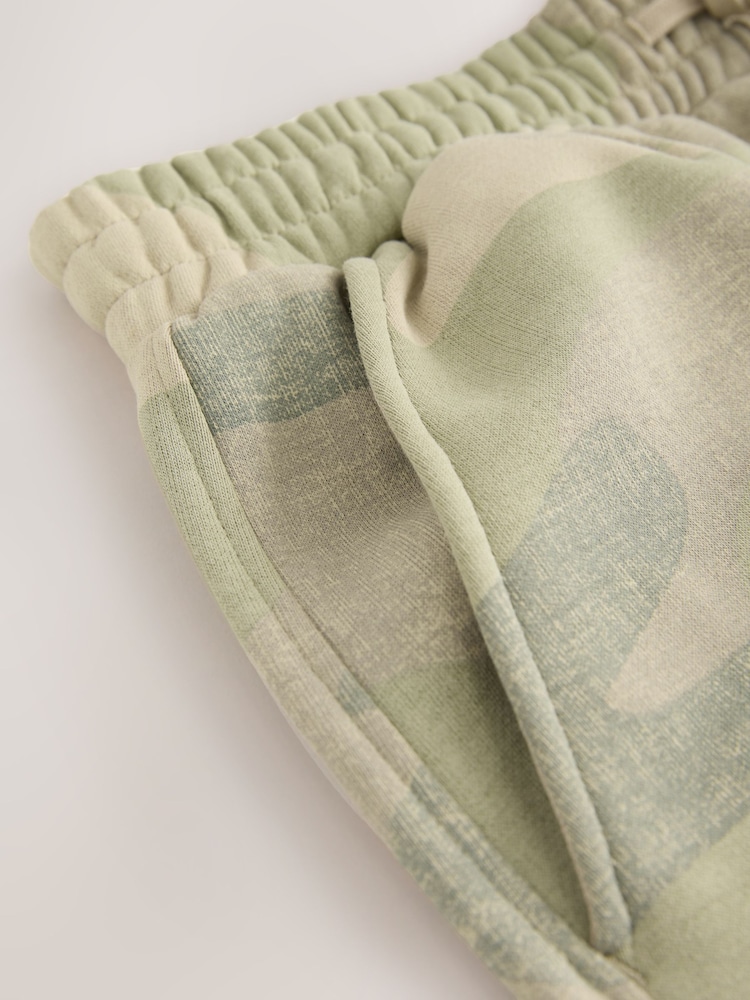 Khaki Camo Longline Sweat Shorts - Image 8 of 8