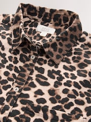 Animal Oversized Linen Blend Shirt - Image 6 of 7