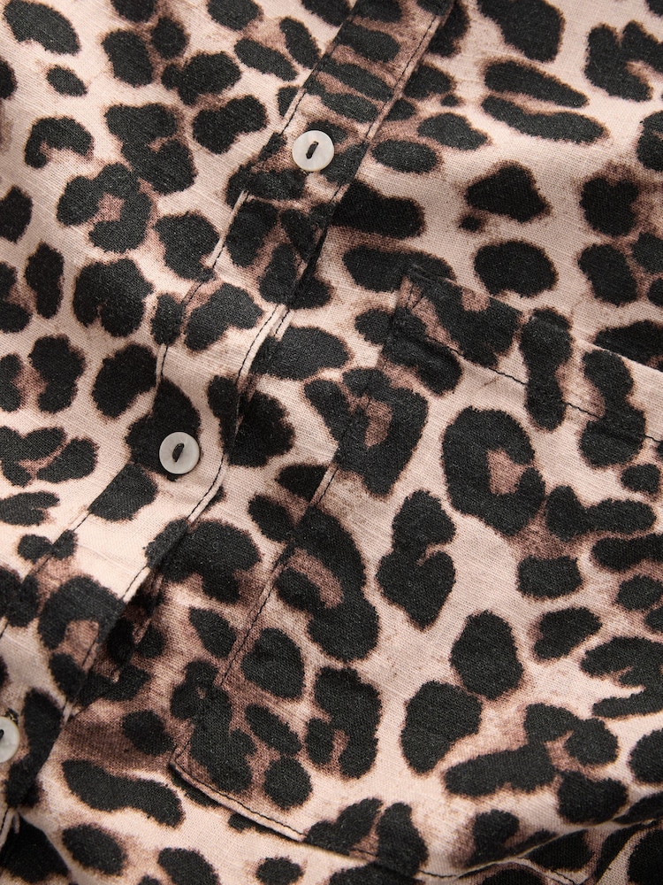 Animal Oversized Linen Blend Shirt - Image 7 of 7