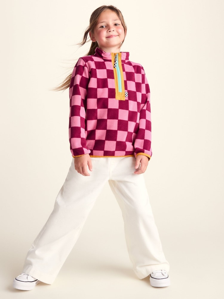 Tog 24 Pink Kids Brecknock Shaun The Sheep Print Zip Neck Fleece - Image 2 of 6 Tog 24 Pink Kids Brecknock Shaun The Sheep Print Zip Neck Fleece - Image 2 of 6
