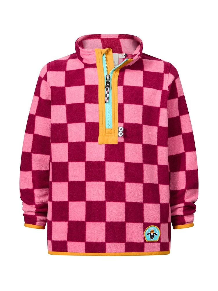 Tog 24 Pink Kids Brecknock Shaun The Sheep Print Zip Neck Fleece - Image 6 of 6 Tog 24 Pink Kids Brecknock Shaun The Sheep Print Zip Neck Fleece - Image 6 of 6