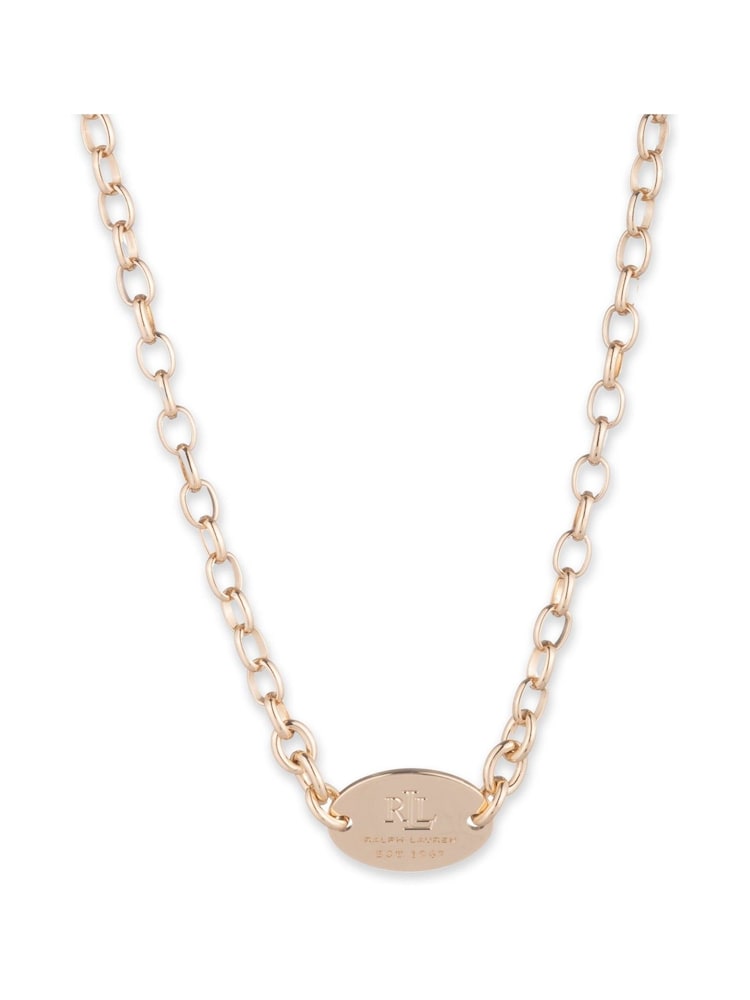 Lauren Ralph Lauren Gold Tone 16inch Logo Frontal Necklace - Image 1 of 2
