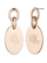 Lauren Ralph Lauren Gold Tone Logo Drop Earrings - Image 1 of 2