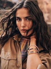 Lauren Ralph Lauren Gold Tone Tortoiseshell Logo Bangle - Bild 2 von 3