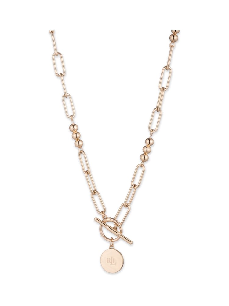 Lauren Ralph Lauren Gold Tone 17inch Beaded Link Pendant - Image 1 of 2