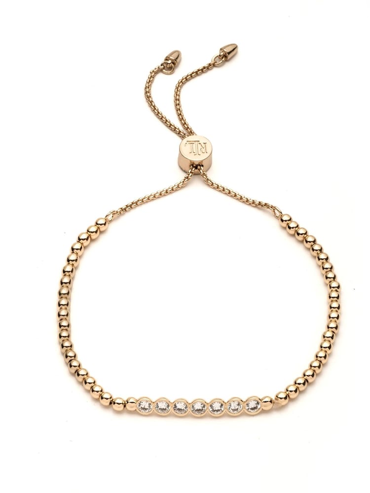 Lauren Ralph Lauren Gold Tone Cubic Zirconia Slider Bracelet - Image 1 of 2