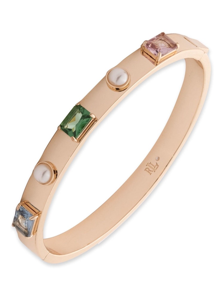 Lauren Ralph Lauren Gold Tone Pearl Stone Bangle - Image 1 of 2
