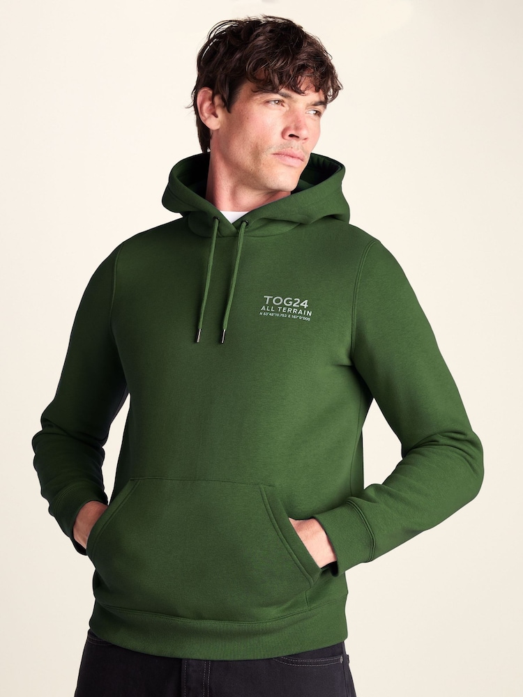 Tog 24 Green Terrain Supersoft Heavyweight Graphic Print Hoodie - Image 1 of 7 Tog 24 Green Terrain Supersoft Heavyweight Graphic Print Hoodie - Image 1 of 7