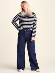Azul - Camiseta de cuello barco a rayas de algodón supersuave Tog 24 Misty - Imagen 2 de 6