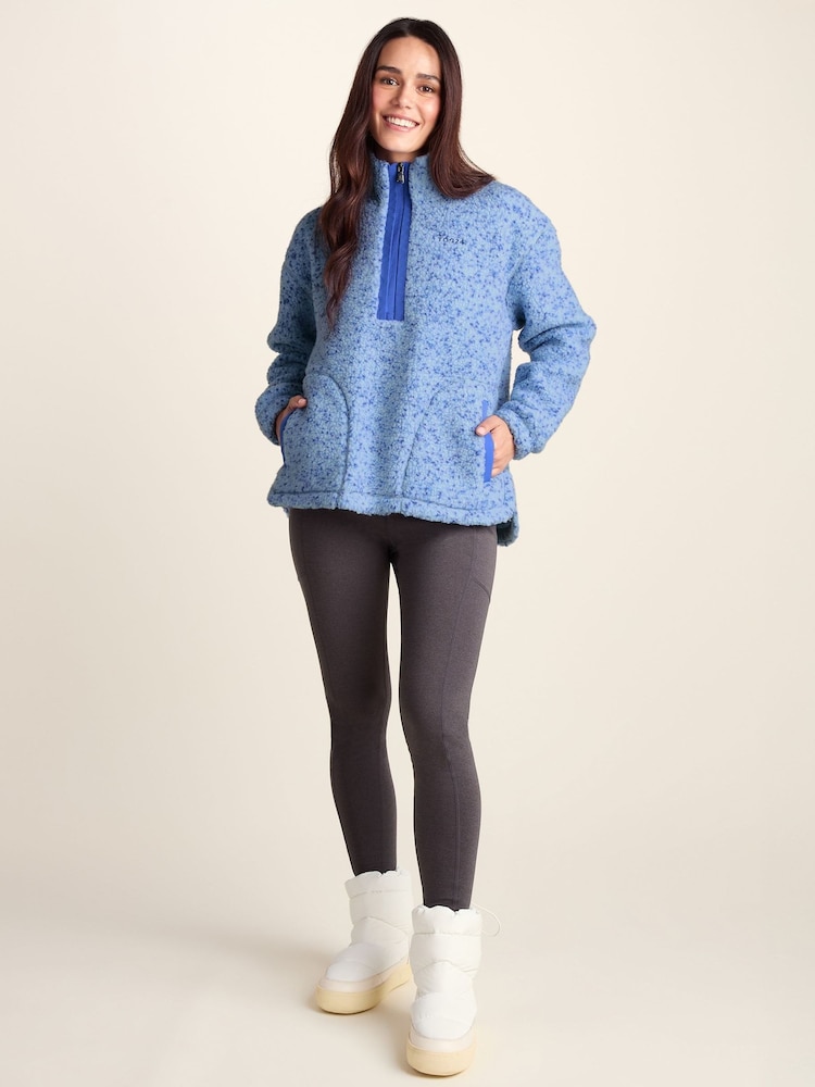 Tog 24 Blue Flossie Sherpa Zip Neck Fleece - Image 2 of 7 Tog 24 Blue Flossie Sherpa Zip Neck Fleece - Image 2 of 7