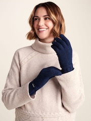 Tog 24 Blue Georgia Supersoft Cable Knit Gloves - Image 1 of 4