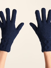 Tog 24 Blue Georgia Supersoft Cable Knit Gloves - Image 3 of 4
