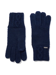 Tog 24 Blue Georgia Supersoft Cable Knit Gloves - Image 4 of 4
