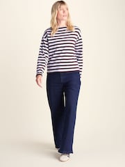 Púrpura - Camiseta de cuello barco a rayas de algodón supersuave Tog 24 Misty - Imagen 2 de 7