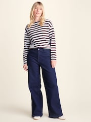 Púrpura - Camiseta de cuello barco a rayas de algodón supersuave Tog 24 Misty - Imagen 6 de 7
