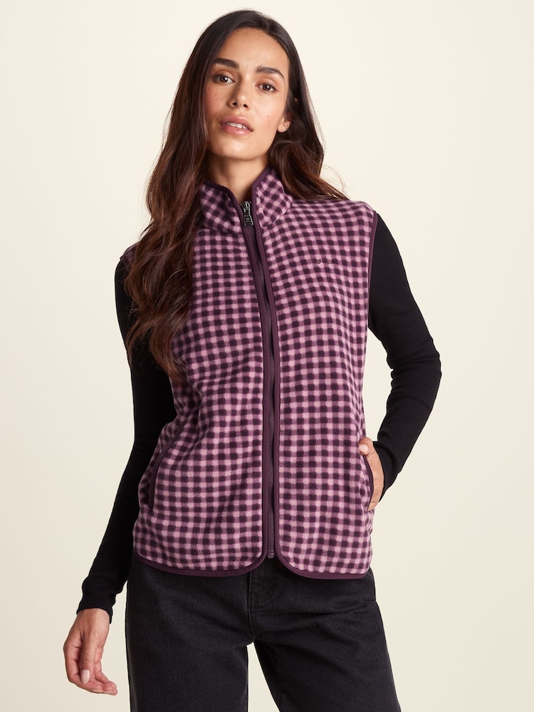 Tog 24 Purple Firth Gingham Midweight Microfleece Gilet - Image 1 of 6 Tog 24 Purple Firth Gingham Midweight Microfleece Gilet - Image 1 of 6