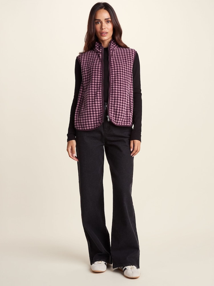 Tog 24 Purple Firth Gingham Midweight Microfleece Gilet - Image 2 of 6 Tog 24 Purple Firth Gingham Midweight Microfleece Gilet - Image 2 of 6