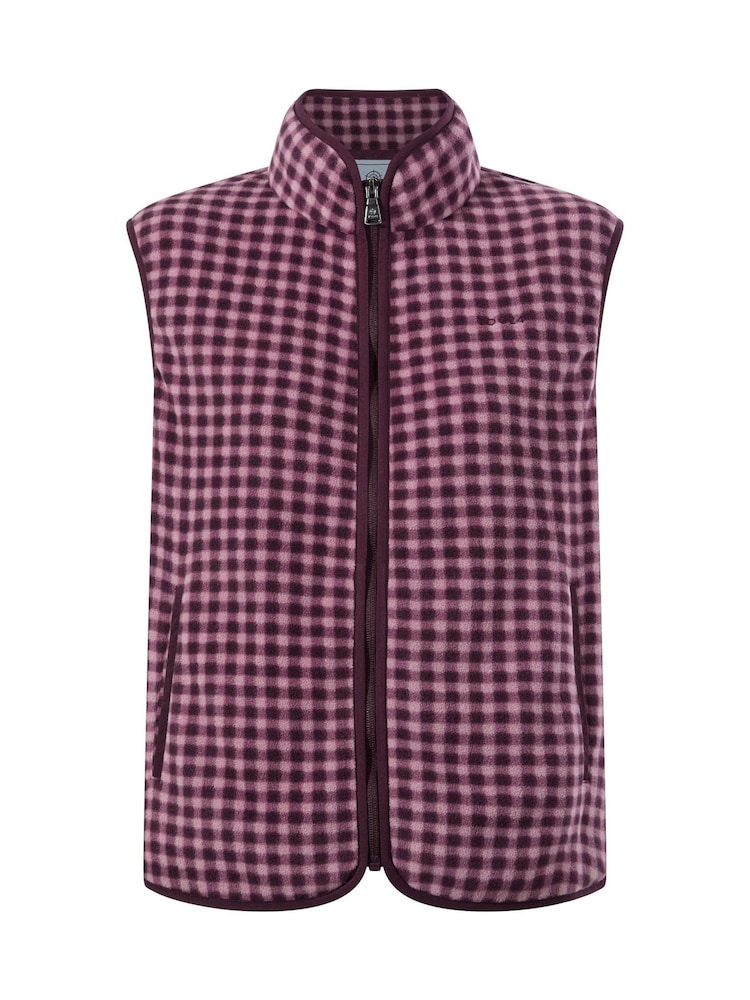 Tog 24 Purple Firth Gingham Midweight Microfleece Gilet - Image 6 of 6 Tog 24 Purple Firth Gingham Midweight Microfleece Gilet - Image 6 of 6