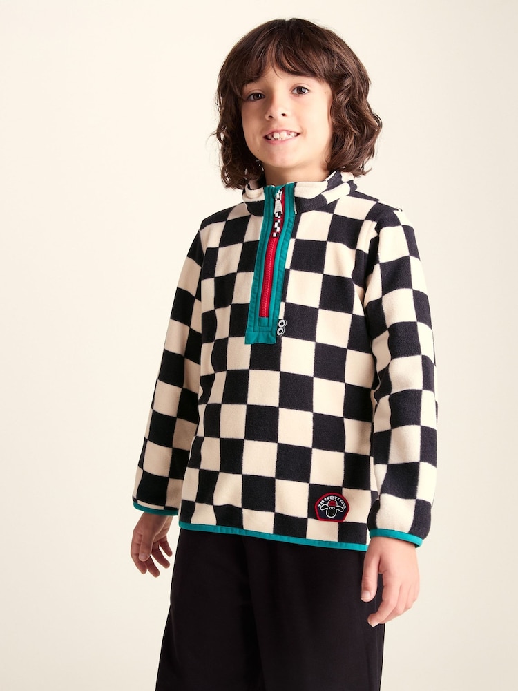 Tog 24 Cream Kids Brecknock Shaun The Sheep Print Zip Neck Fleece - Image 1 of 6 Tog 24 Cream Kids Brecknock Shaun The Sheep Print Zip Neck Fleece - Image 1 of 6