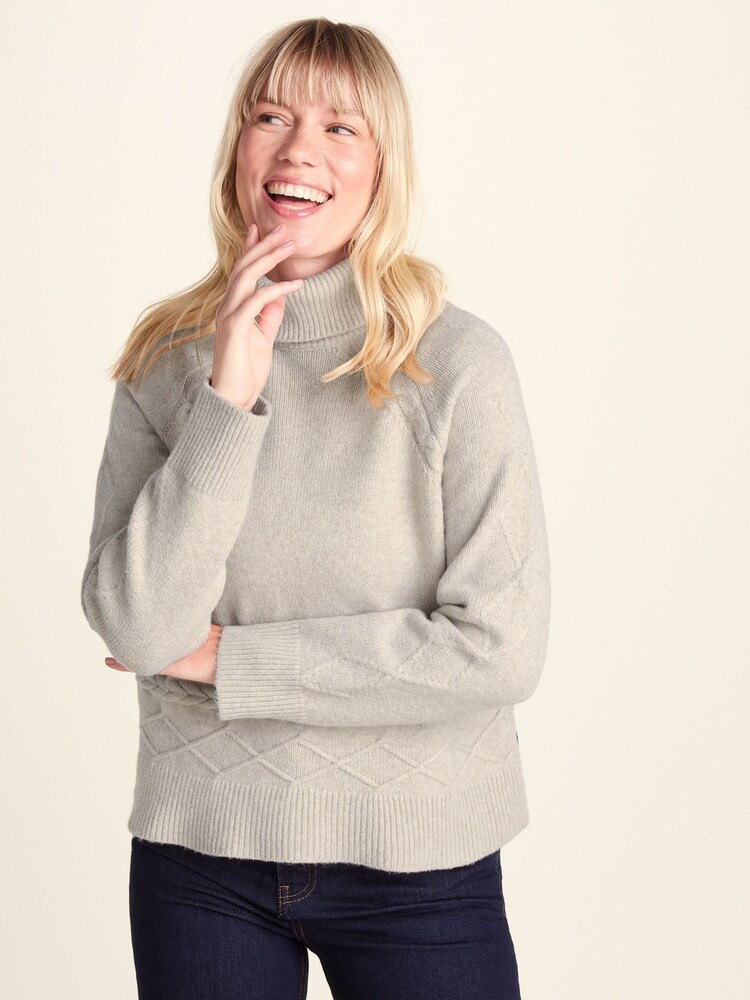 Tog 24 Serena Cable Knit Roll Neck Jumper - Larawan 1 ng 7