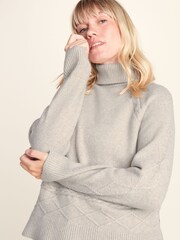 Tog 24 Serena Cable Knit Roll Neck Jumper - Larawan 5 ng 7