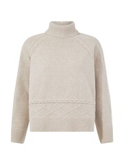 Tog 24 Serena Cable Knit Roll Neck Jumper - Larawan 7 ng 7