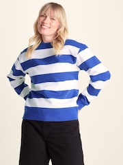 Tog 24 Blue Yuri Supersoft Crew Neck Striped Sweat Top - Image 1 of 6