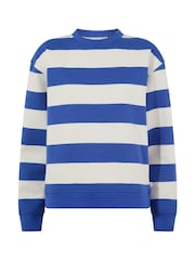 Tog 24 Blue Yuri Supersoft Crew Neck Striped Sweat Top - Image 6 of 6