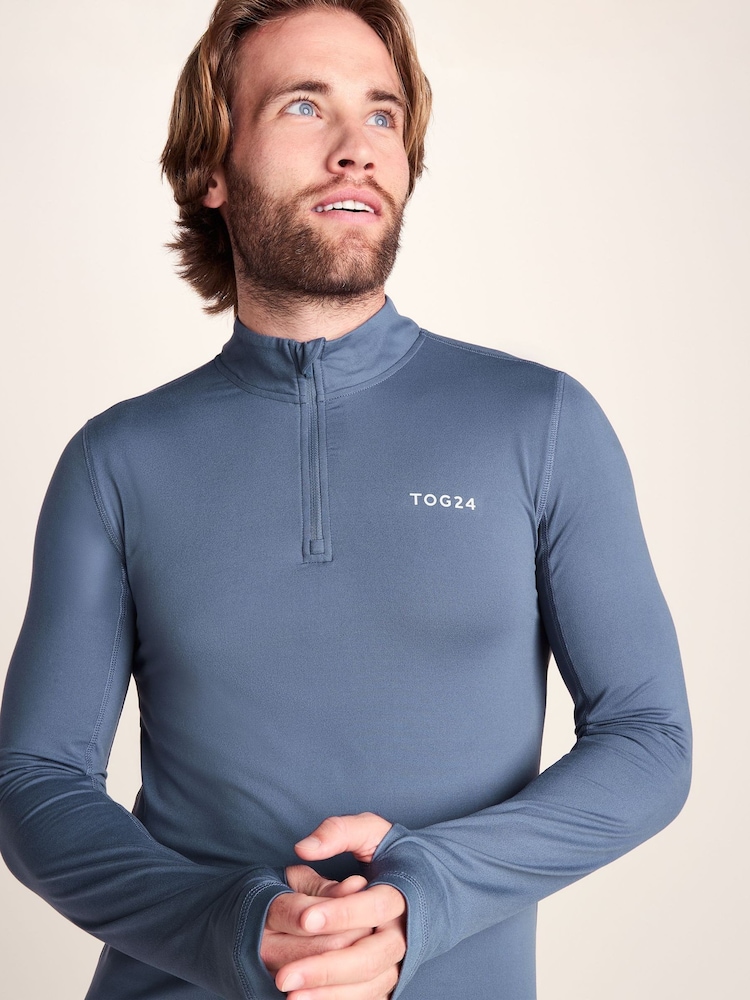 Tog 24 Blue Snowdon Thermal Quarter Zip Base Layer - Image 1 of 7