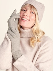 Tog 24 Grey Georgia Supersoft Cable Knit Gloves - Image 2 of 5