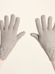 Tog 24 Grey Georgia Supersoft Cable Knit Gloves - Image 3 of 5