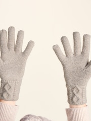 Tog 24 Grey Georgia Supersoft Cable Knit Gloves - Image 4 of 5