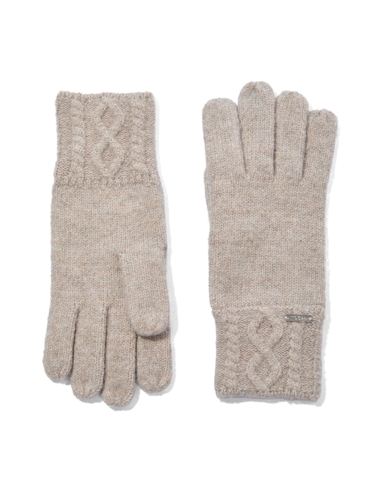 Tog 24 Grey Georgia Supersoft Cable Knit Gloves - Image 5 of 5 Tog 24 Grey Georgia Supersoft Cable Knit Gloves - Image 5 of 5