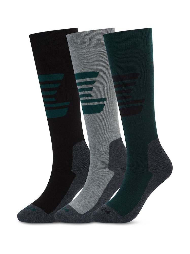 Tog 24 Grey Glenshee Technical Ski Socks 3 Pack - Image 1 of 3 Tog 24 Grey Glenshee Technical Ski Socks 3 Pack - Image 1 of 3