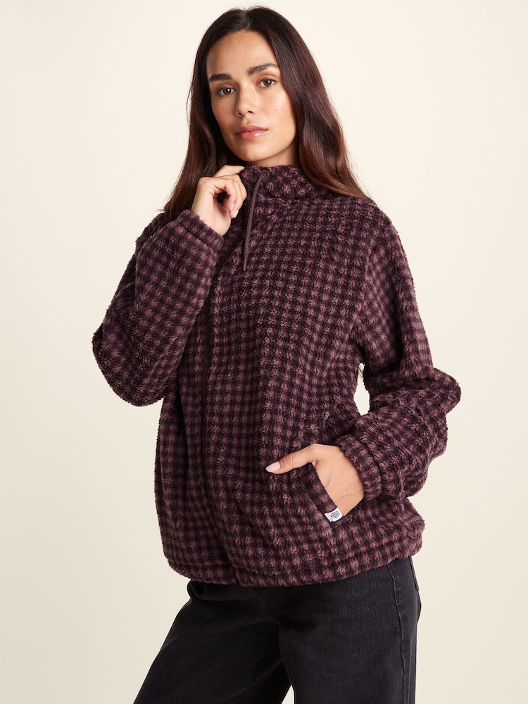 Tog 24 Purple Joanna Relaxed Fit Sherpa Fleece - Image 1 of 7 Tog 24 Purple Joanna Relaxed Fit Sherpa Fleece - Image 1 of 7