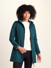 Tog 24 Teal Blue Long Keld Shower Resistant Hooded Softshell Jacket - Image 1 of 7