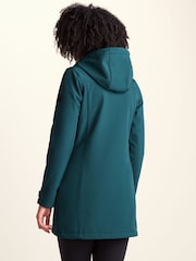 Tog 24 Teal Blue Long Keld Shower Resistant Hooded Softshell Jacket - Image 3 of 7