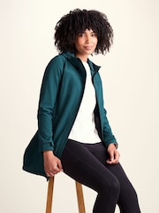 Tog 24 Teal Blue Long Keld Shower Resistant Hooded Softshell Jacket - Image 4 of 7