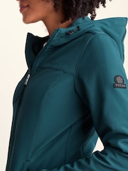Tog 24 Teal Blue Long Keld Shower Resistant Hooded Softshell Jacket - Image 6 of 7