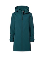 Tog 24 Teal Blue Long Keld Shower Resistant Hooded Softshell Jacket - Image 7 of 7