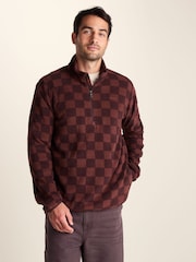 Smeđa - Tog 24 Charlton Printed Midweight Microfleece Half Zip Fleece - Slika 1 od 6