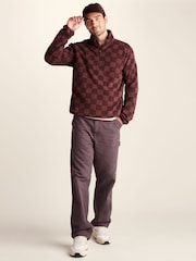 Smeđa - Tog 24 Charlton Printed Midweight Microfleece Half Zip Fleece - Slika 2 od 6