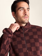 Smeđa - Tog 24 Charlton Printed Midweight Microfleece Half Zip Fleece - Slika 5 od 6