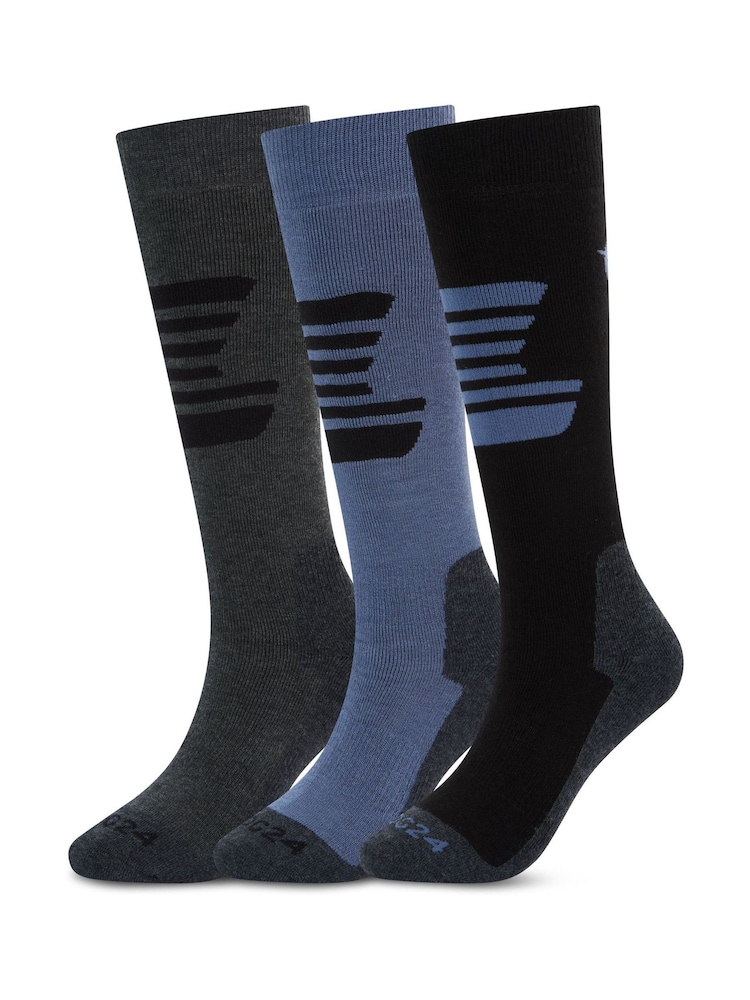 Tog 24 Black Glenshee Technical Ski Socks 3 Pack - Image 1 of 3 Tog 24 Black Glenshee Technical Ski Socks 3 Pack - Image 1 of 3
