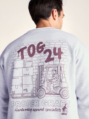 Tog 24 Graft Supersoft Graphic Print Crew Neck Sweatshirt - תמונה 5 מתוך 7