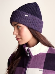 Tog 24 Purple Becky Brushed Chunky Knit Beanie - Image 1 of 4