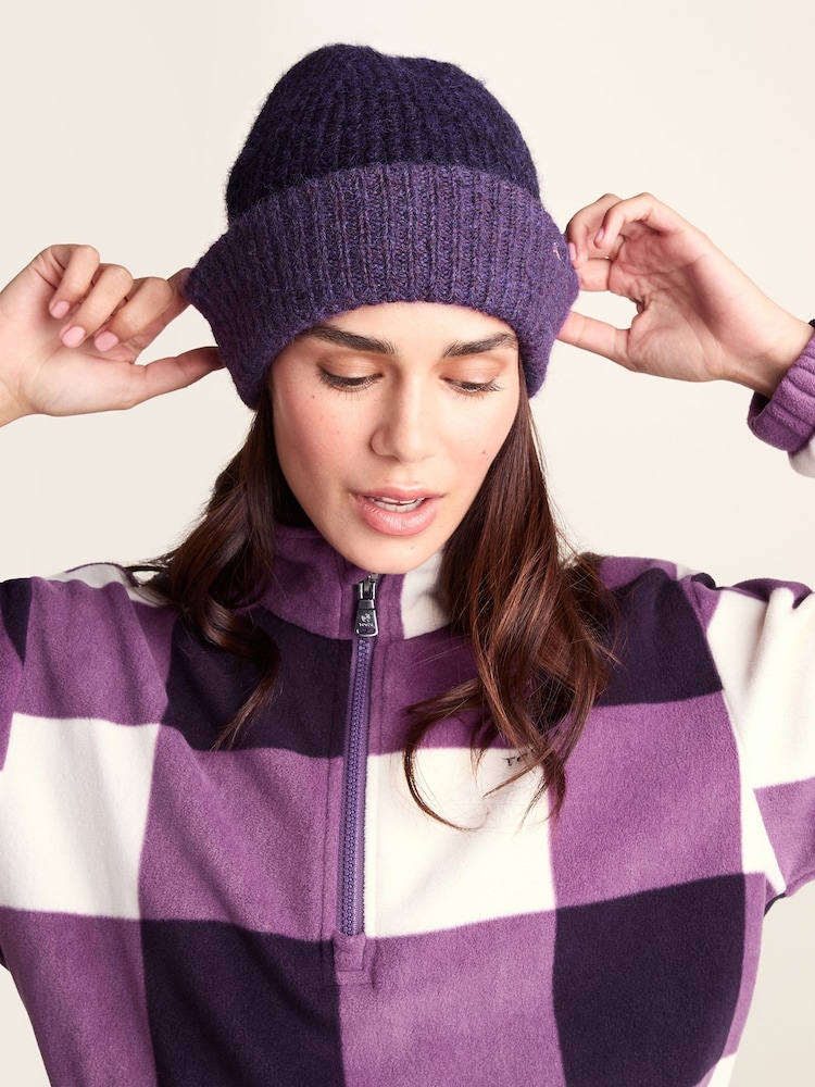 Tog 24 Purple Becky Brushed Chunky Knit Beanie - Image 2 of 4 Tog 24 Purple Becky Brushed Chunky Knit Beanie - Image 2 of 4