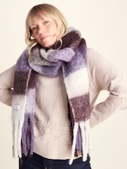 Tog 24 Purple Freda Heavyweight Brushed Checked Blanket Scarf - Image 2 of 5