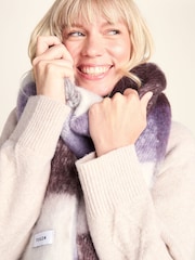 Tog 24 Purple Freda Heavyweight Brushed Checked Blanket Scarf - Image 3 of 5